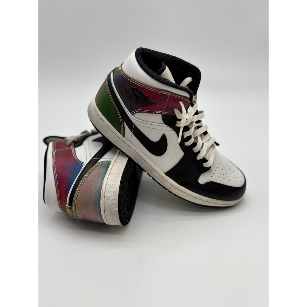 Nike Air Jordan 1 Mid Heat Reactive Black White Multi DM7802-100 Mens Size 9